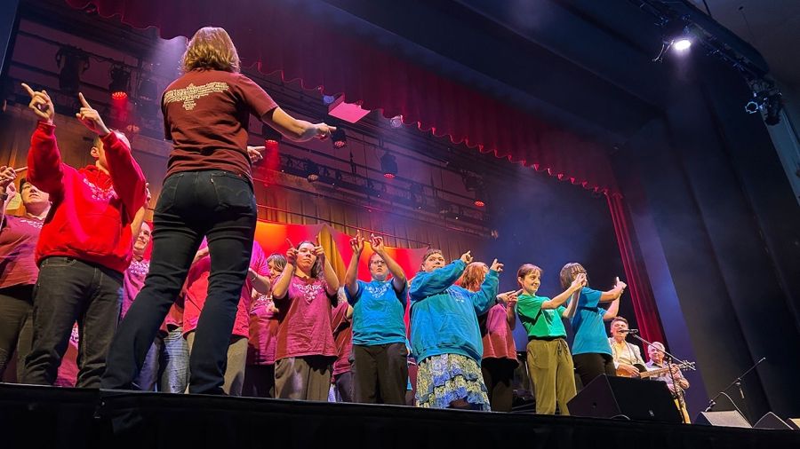 SOAR students perform with Shawn Hook