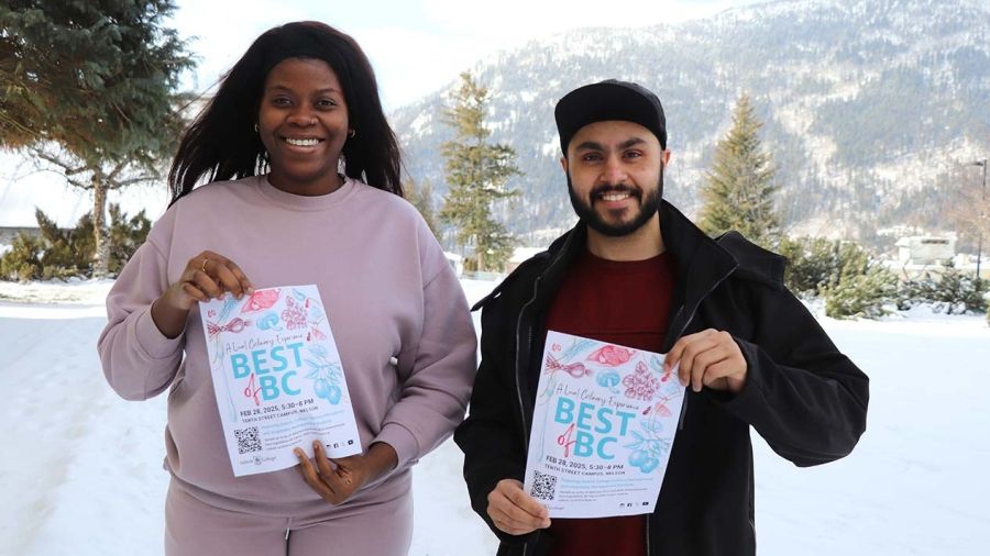 Hospitality students with Best of BC posters