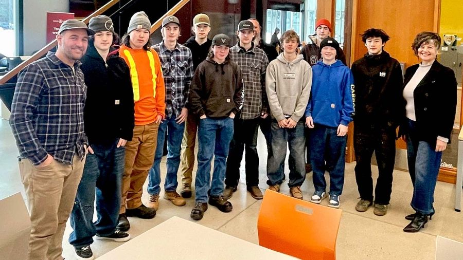 Group of School District 8 students and teachers who are part of the Trades Sampler Program